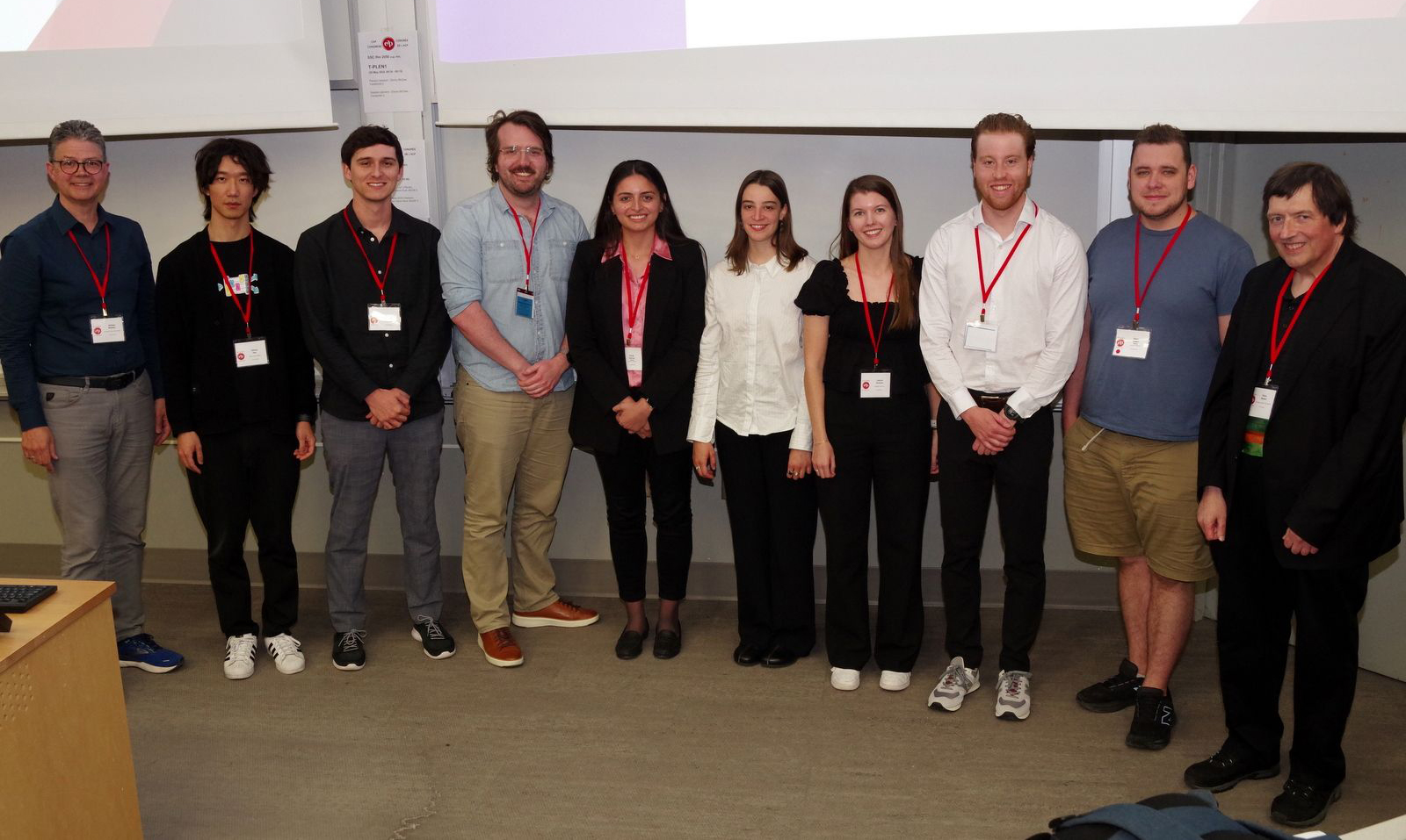 Image of BSPC oral competition finalists with Bill Whelan, CAP's Past-President, and Pierre Bénard, CAP's Vice-President-Elect.