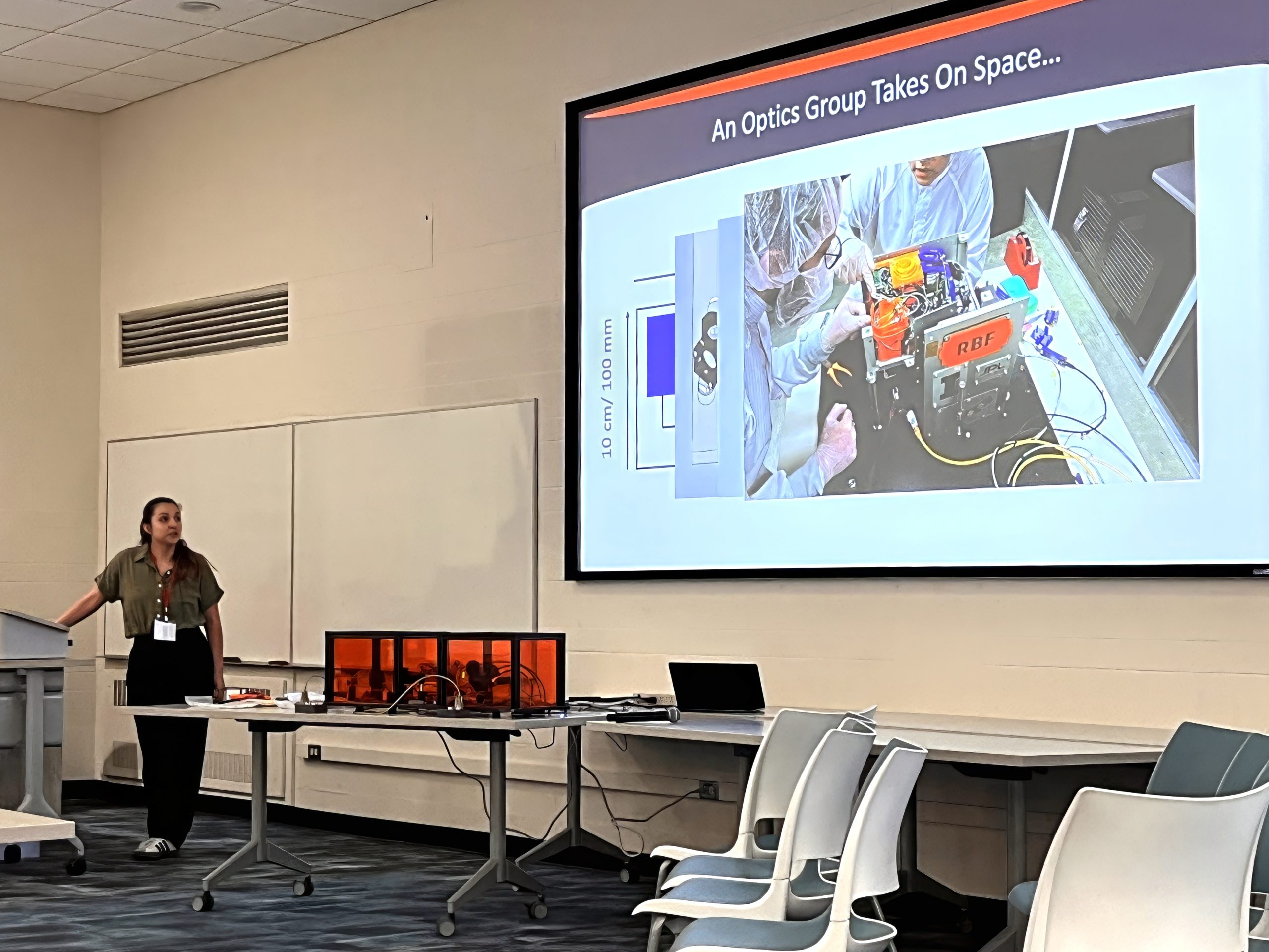 Kelsey Ortiz performed a live demo on quantum space technology